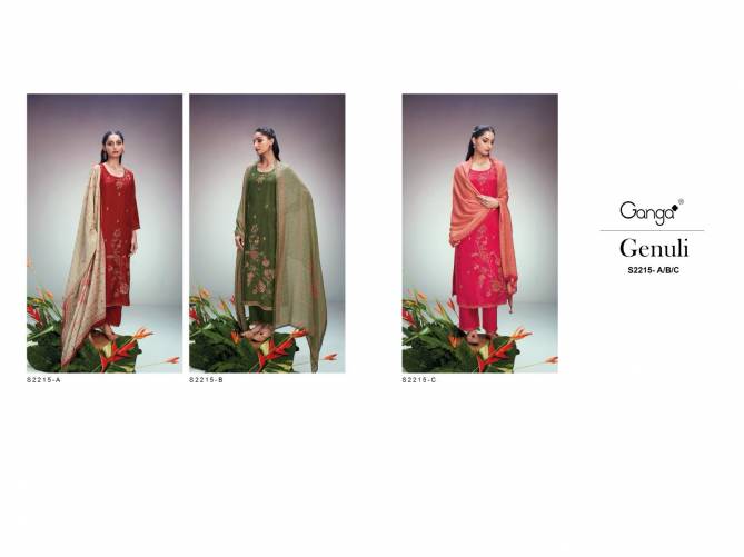 Genuli 2215 By Ganga 82215 Wholesale Dress Material manufacturers